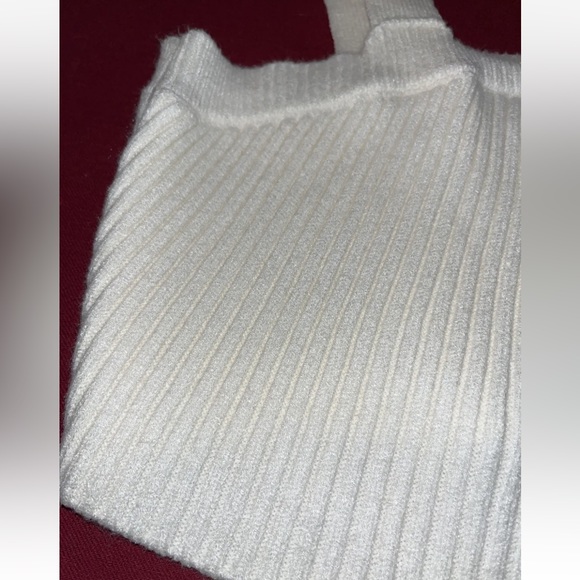 Forever 21 WHITE L cropped TANK Sweater RIBBED rayon sleeveless ivory NEW womens - Picture 8 of 11